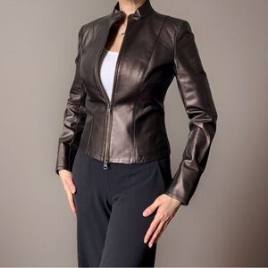 Danier Women’s Rich Dark Brown Leather Jacket - XS (Petite)